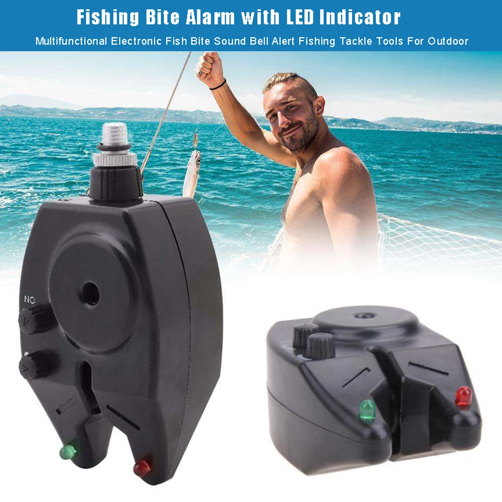 

Fishing Bite Alarm With LED Indicator Multifunctional Electronic Fish Bite Sound Bell Alert Fishing Tackle Tools For Outdoor