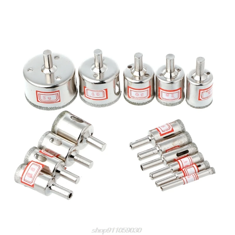 

New 15pc 6mm-50mm Diamond Hole Saw Marble Drill Bit Tile Ceramic Glass Porcelain F18 21 Dropshipping