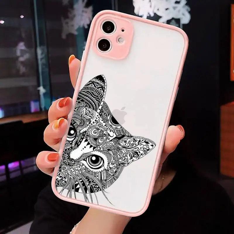 

ttem de Animal elefante Phone Case Matte transparent For Pink iPhone 12 Mini 11 Pro XR XS Max 7 8 Plus X Back Cover