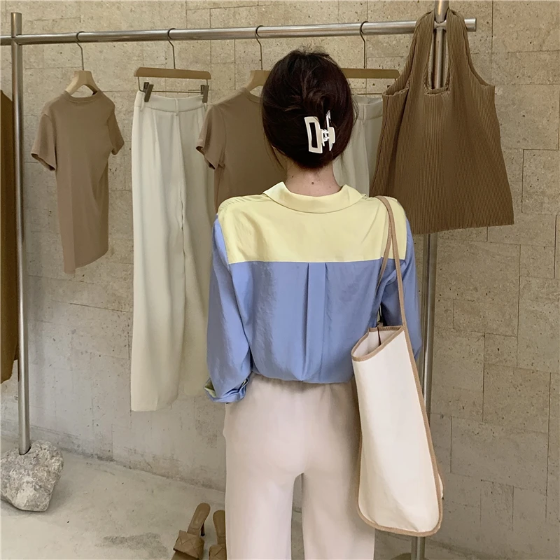 

Loose Turn-down Collar Women's Clothing Shirts Korean Clothes Fashion Brand Autumn Ladies Tops New Blusas Mujer De Moda 2021