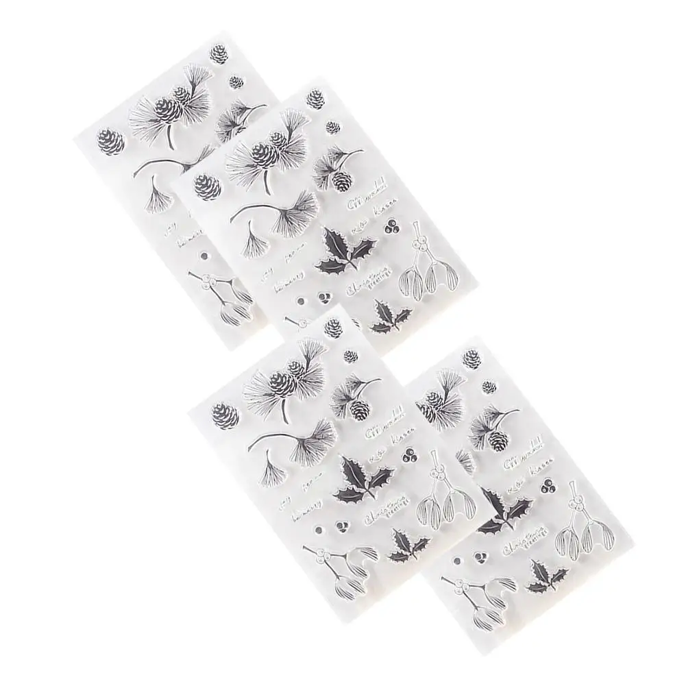 

Pine Cone Pine Leaf Transparent Seal DIY Photo Scrapbooking Photo Album Decorative Finished Product Transparent Leaf Stamp Gift