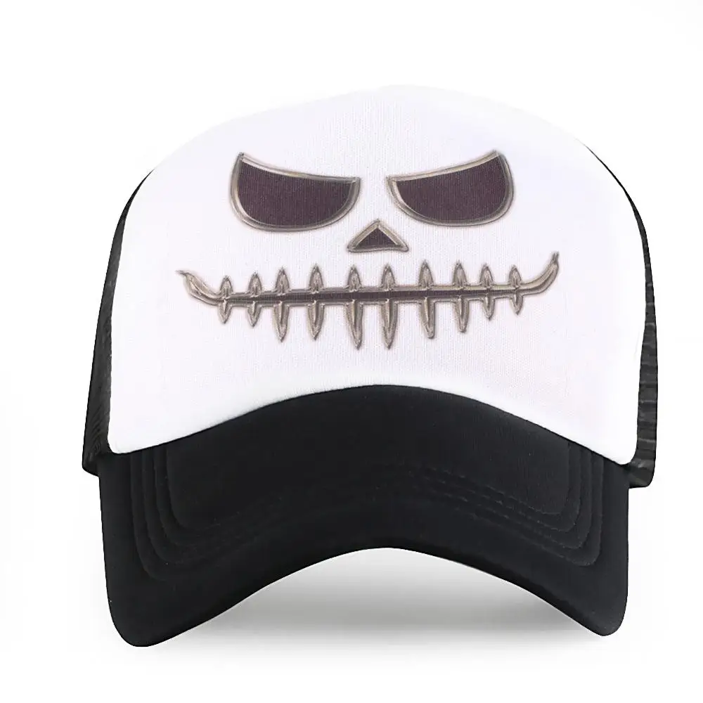 Черные мужские шапки тракеры на Хэллоуин детские с тыквенным лицом в стиле хип