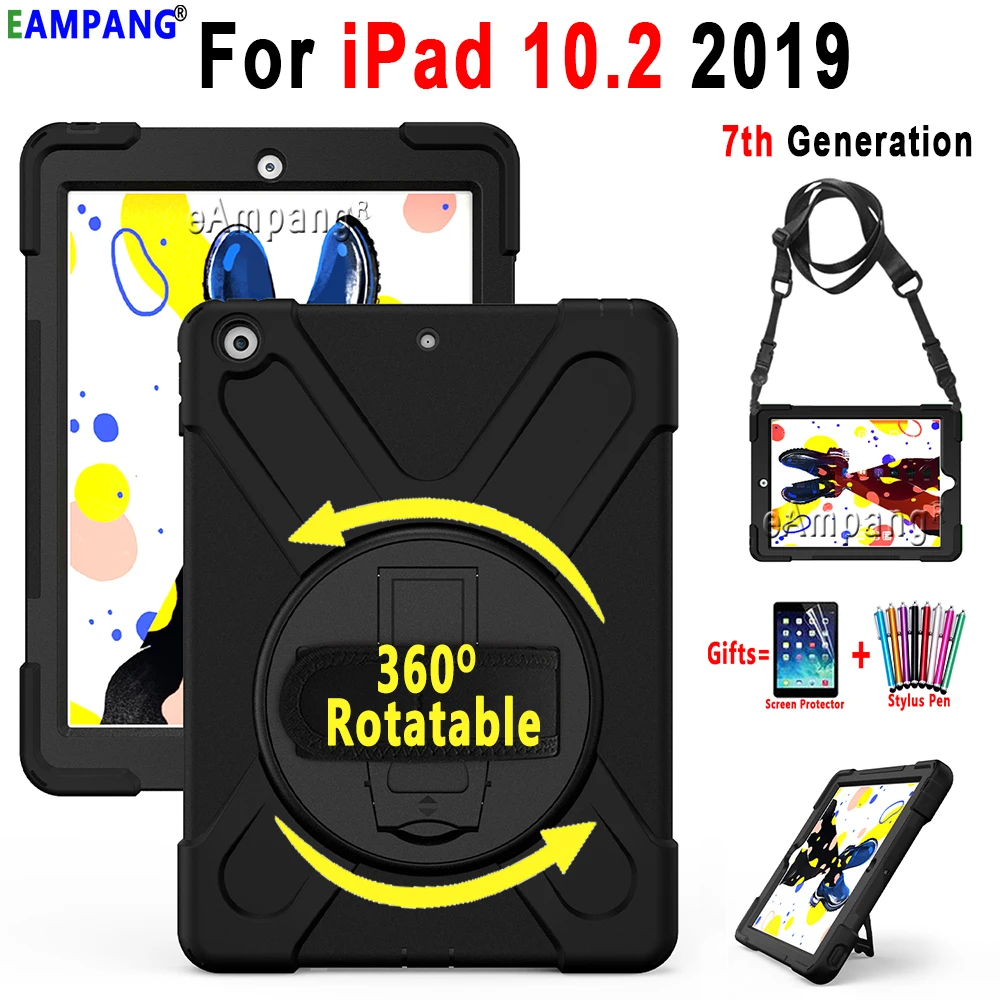 360 Вращающийся противоударный чехол для Apple iPad 10 2 2019 2020 7 8 7th 8th поколения A2200 A2197