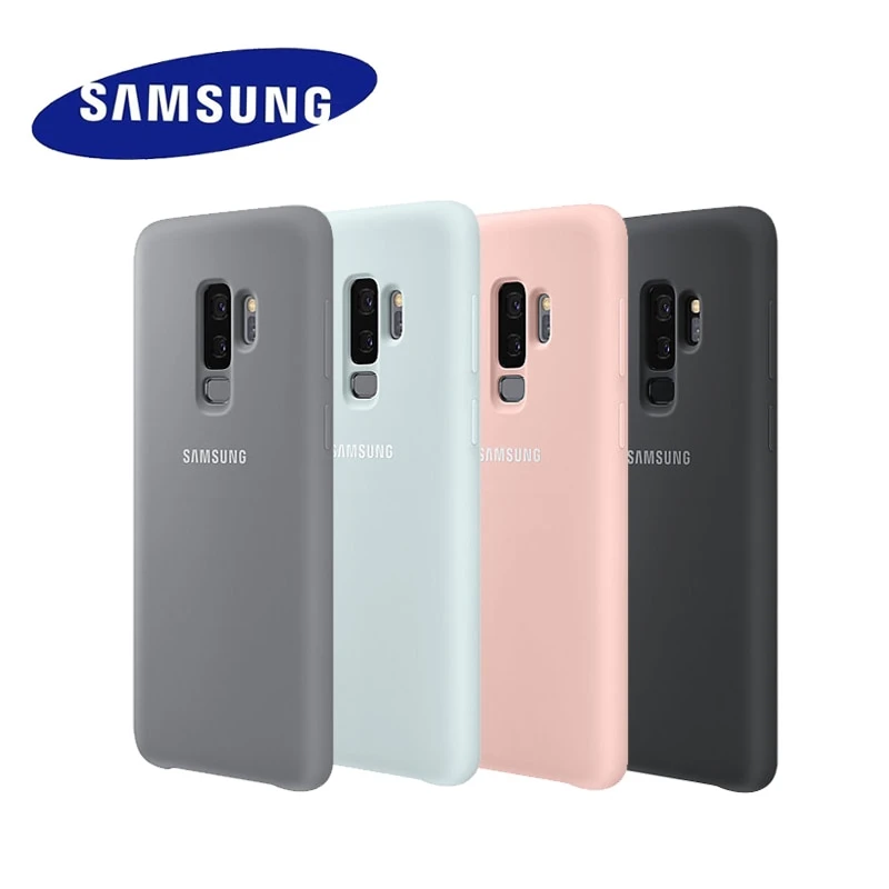 

Original Samsung Galaxy S9 S9 PLUS S9+ Silicone Silky Cover Case For EF-PG960T G9650 Soft Liquid Cover Fundas Anti-knock Case