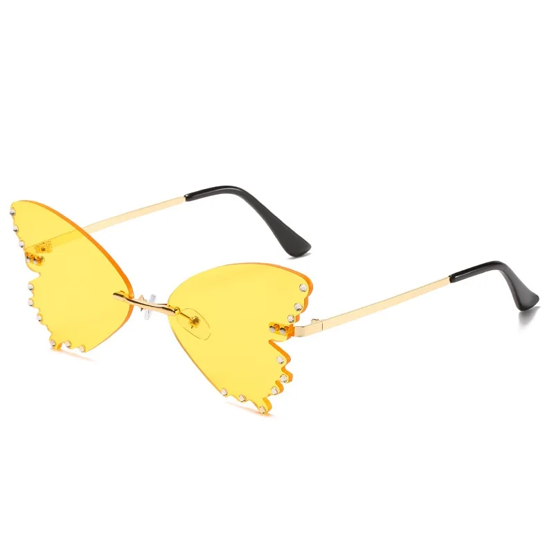 

Fashion Butterfly Sunglasses Woman 2020 Rimless Sun Glasses Purple Wing Spectacle Vintage Ocean Len Sexy Steampunk Oculos De Sol