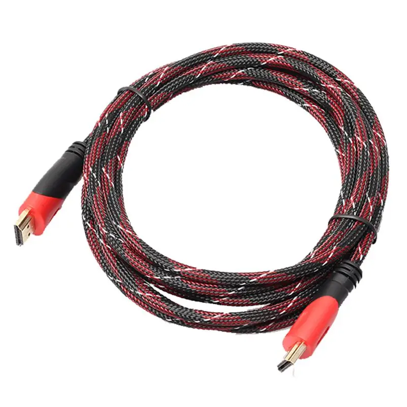 Позолоченный hdmi кабель HD видео аудио двухцветный режим красный и черный сеть 3