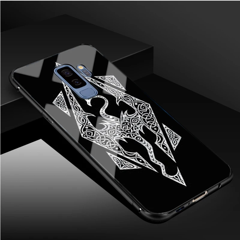 Чехол для телефона из закаленного стекла с логотипом Skyrim Samsung Galaxy S8 S9 S10 S20 PLUS J8 J6 J4