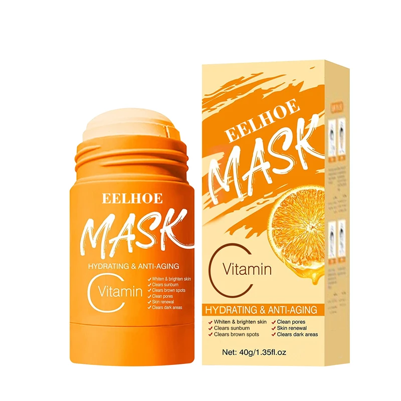 

5PCS/SET Green Tea Solid Mask Stick Charcoal Vitamin C Solid Mask Oil Control Hydrating Anti-aging Clearing Firming