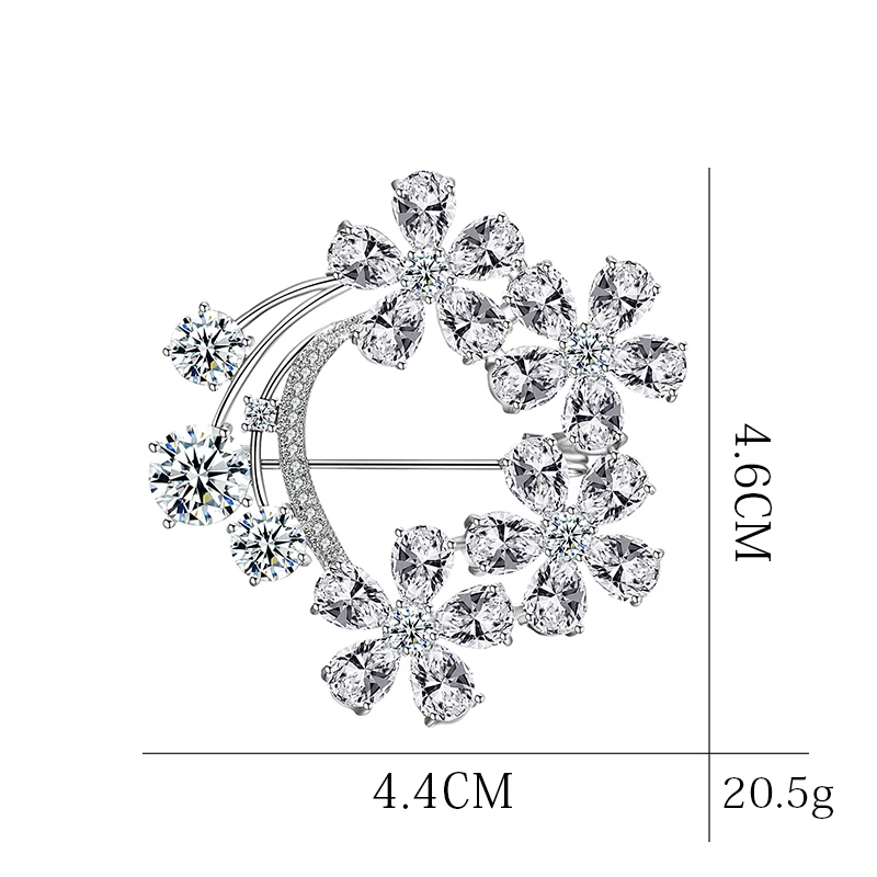 Винтажная брошь-венок с кристаллами высокое качество стразы из циркона