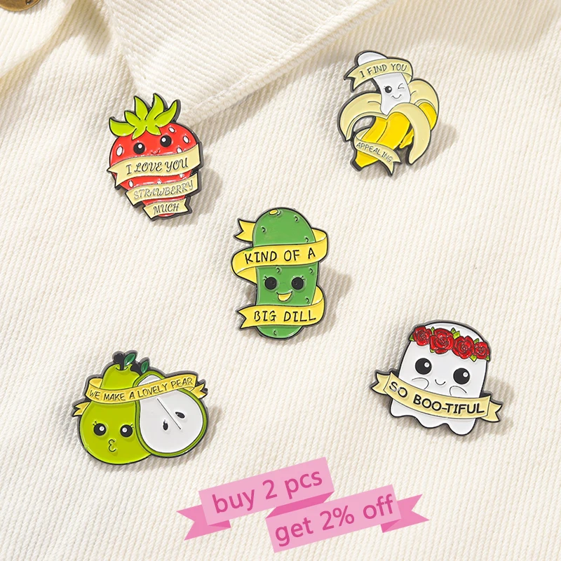 Значок с отчеством еды эмалированные булавки клубника груша Тако бу брошь на