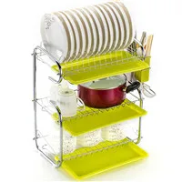 three layer Type C Стеллаж для сушки посуды доска для раковины Кухня хромированный блюдо подставка для сушки 2-х уровневые/3-х уровневая Ножи держатель/палочками для еды, оборот в минуту(R/N/S/дом типа на выбор - Цвет: three layer Type C