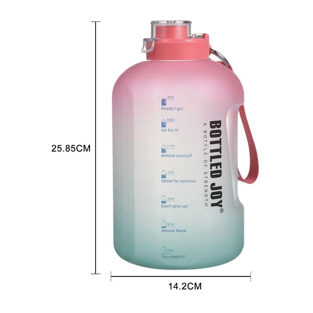 

Largecapacity Water Bottle 1 Gallon 378L 25L Outdoor Water Jug With Time Marker Plastic LeafProof Fitness Sports Bottles Helpful