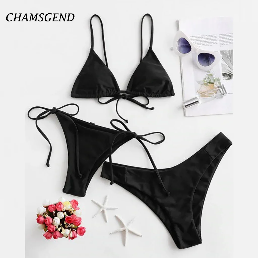 Купальники Для женщин 2020 спортивные короткие три Купальник женские стринги