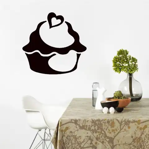 Наклейка на стену с изображением милого торта, домашний декор, виниловые художественные фрески, креативный дизайн, украшение для кухни, инт...