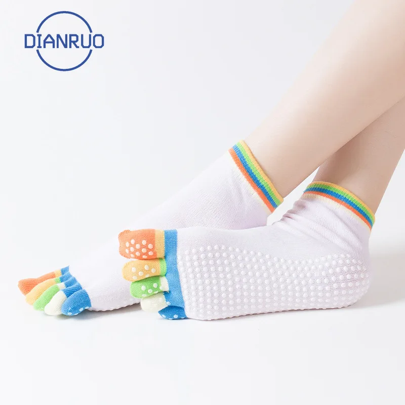 Новые стильные носки для йоги DIANRUO женские танцевальные Нескользящие хлопковые