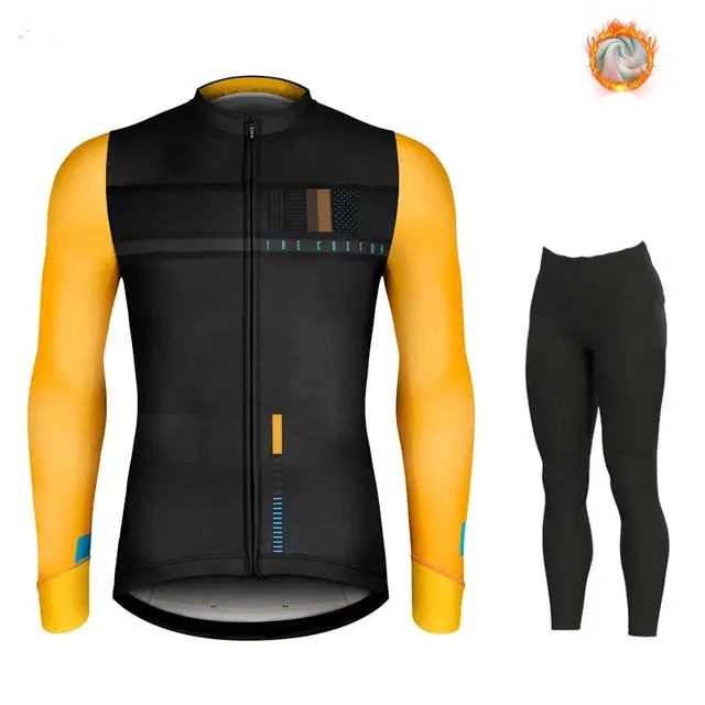cycling jersey set 2 Зимний шерстяной костюм для велоспорта, мужской костюм для велоспорта, уличная спортивная одежда, форма для горного велосипеда, комплект для триатлона, гобайка - Цвет: cycling jersey set 2
