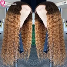 Парик из вьющихся человеческих волос Омбре 4x4 парик на сетке цветной 1B 27 1B 30 1B 99J бордовые бразильские волосы парики для женщин Remy 180% парики