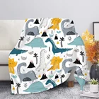 Мультяшный динозавр шерпа одеяло s джунгли животные Лев слон жираф принт флисовое плюшевое одеяло мягкое одеяло Манта для
