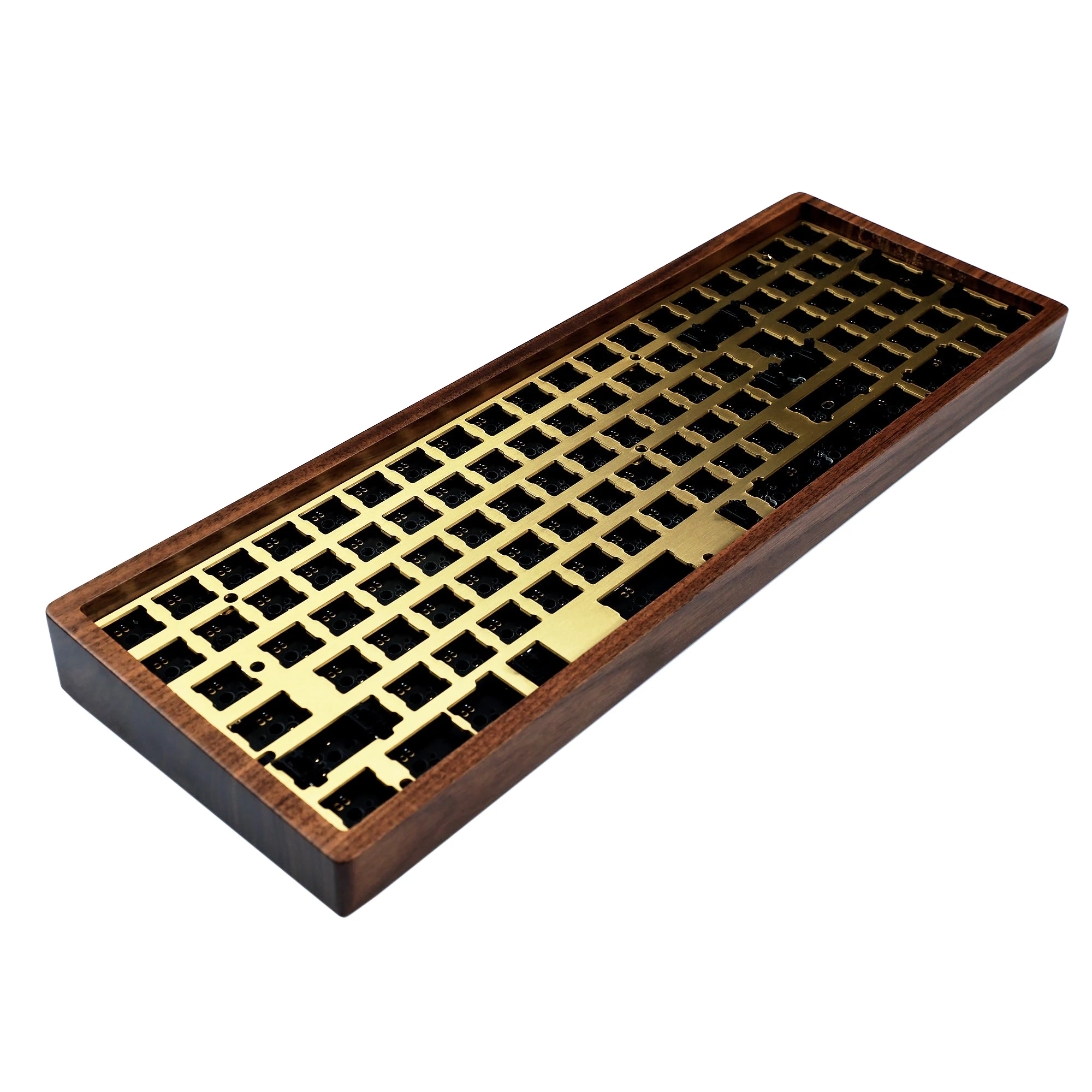 96 деревянная клавиатура Hotswap | QMK VIA подсветка RGB ANSI ISO PCB алюминиевая пластина