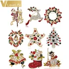 Новогодняя мода, рождественские сапоги, брошь, Санта Клаус, обувь, карета, брошь со стразами, ювелирные изделия на Рождество, цветная каменная брошь