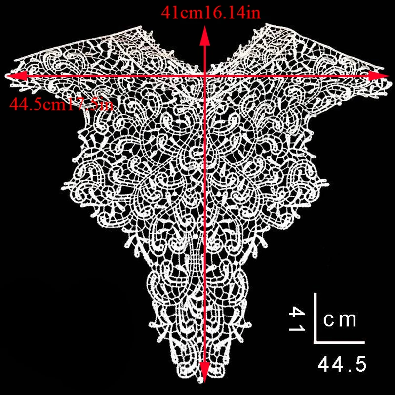 

Flower Fake Rear Collar Solid Color Water Soluble Collar Embroidered Brooch Three-dimensional Hollow Collar For Women Clothing
