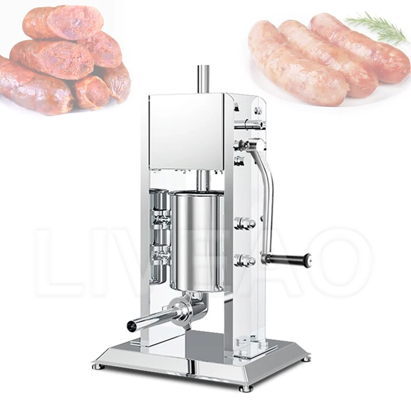 

Stainless Steel Manual Sausage Maker Household Vertical Sausage Stuffer Filler