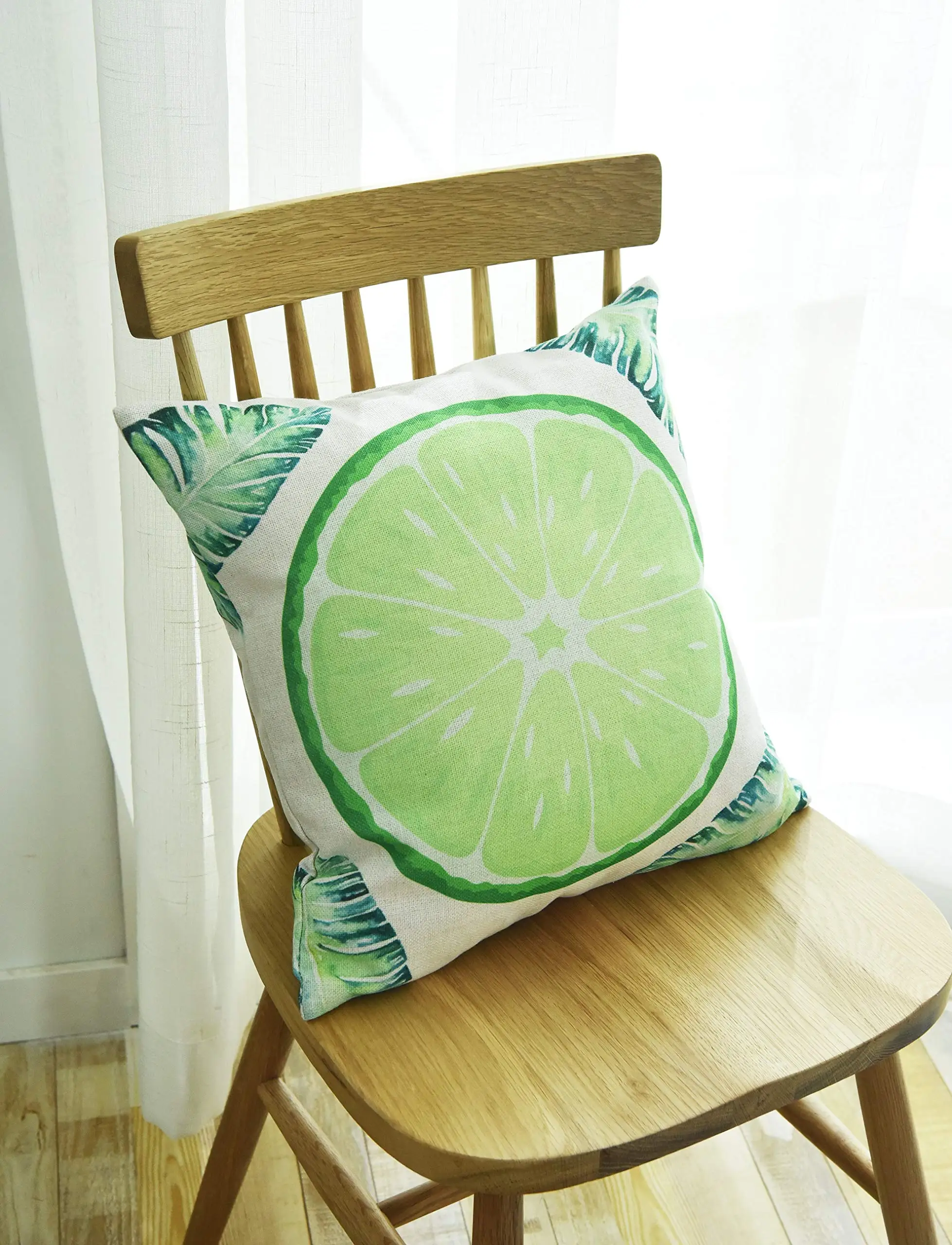 

Tropical Leaves Throw Pillow Covers, Pack of 2 Decorative Cushion Cases for Couch Bedroom Car 18 X 18 Inches Style C