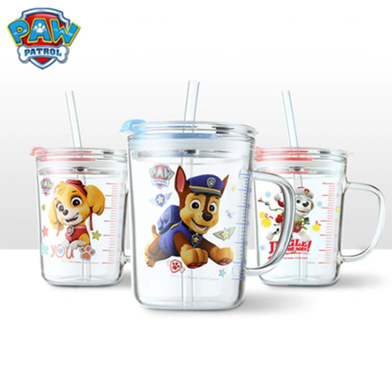 Стакан для воды детский из стекла с рисунком героев мультфильма Щенячий