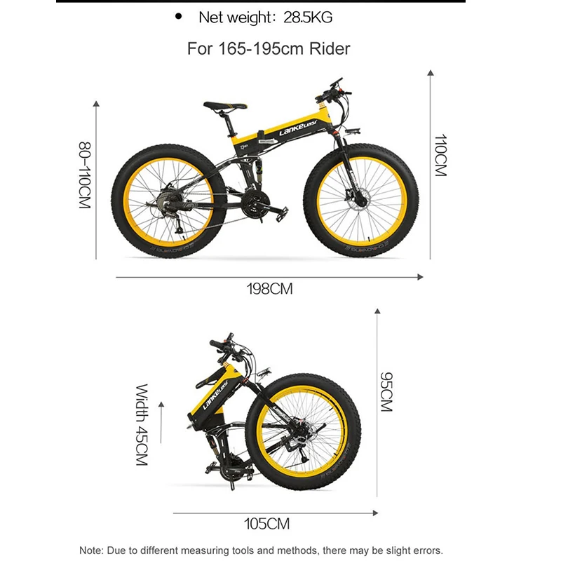 LANKELEISI Ebike с 26 'ཬ в 1000 Вт большой мощности складной электрический Bike14.5A литий