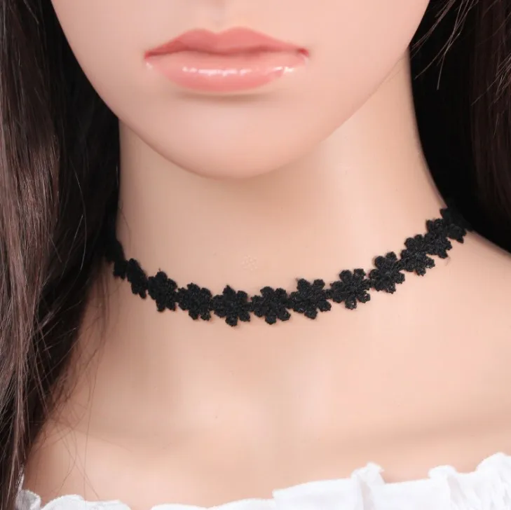

2021 Trendy Gothic Choker Necklace Elegant Lace Necklace for Women Fine Jewelry