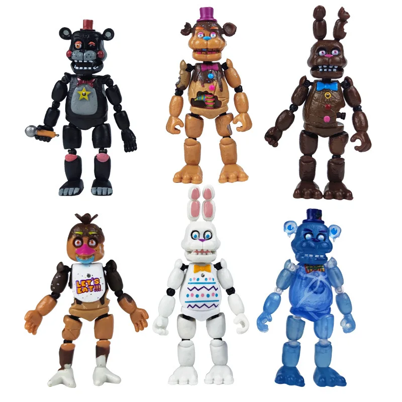 

2021 Game FNAF Toys Bonnie Foxy Fazbear Bear Action Figure Dolls Five Night Toy with Light For Children Christmas Gift