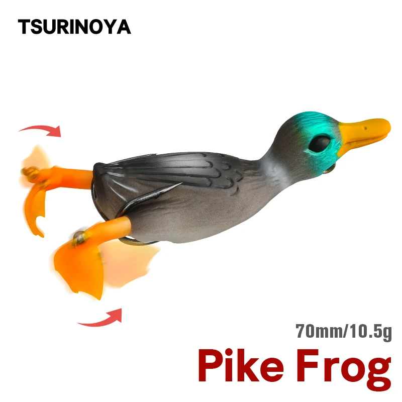 TSURINOYA Горячие утка для рыбалки мягкие блесны на удочку 7 см 10 5g вращающийся ноги