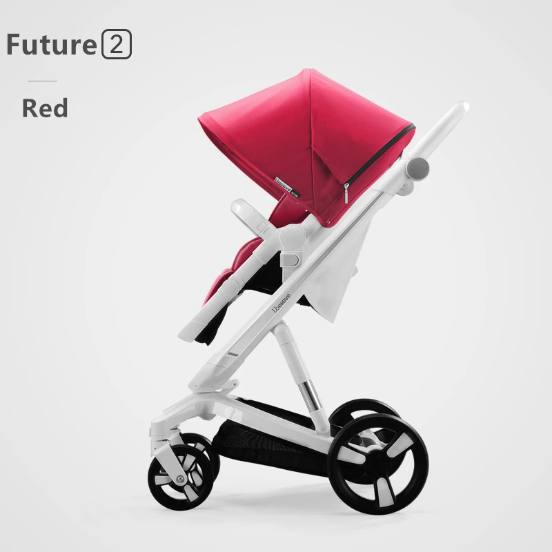 Red Умная тормозная система красивый пейзаж для детей коляска 3 в 1 Горячая мама розовая коляска реверсивная портативная детская тележка дорожная коляска - Цвет: Red