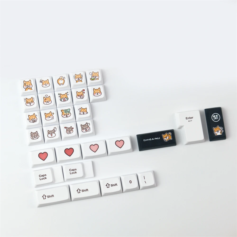 Клавиатура PBT аниме симпатичная собачка XDA профиль 2U 1.75U совместимая с кнопками GH60