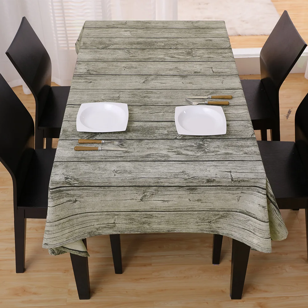 пвх скатерть прозрачная 2020 новая креативная деревянная печать полиэстер хлопок