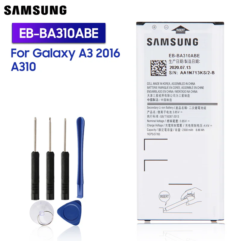 Оригинальная запасная аккумуляторная батарея для Samsung GALAXY A3 2016 Edition A5310A A310 |