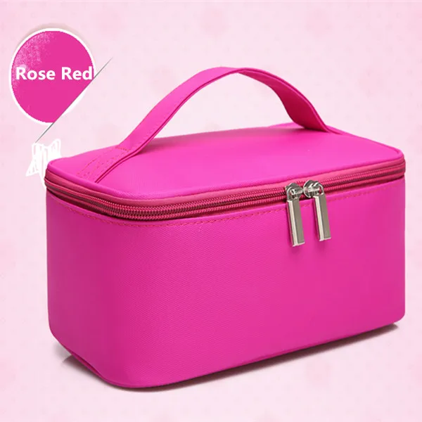 1 Layer Rose Red Женская большая косметичка, водонепроницаемая, Оксфорд, чехол для макияжа, органайзер для путешествий - Цвет: 1 Layer Rose Red