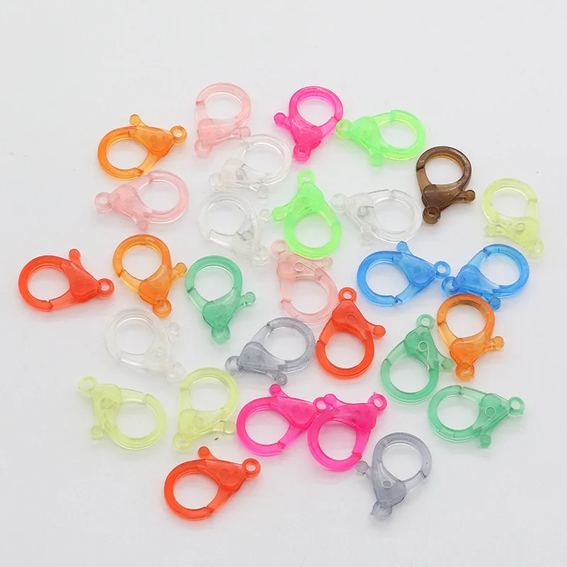 

20pcs 25mm Candy Color Transparent Lobster Clasps Hooks Circle Keychain for DIY Mask Chain Lanyard Jewelry Making Accessories