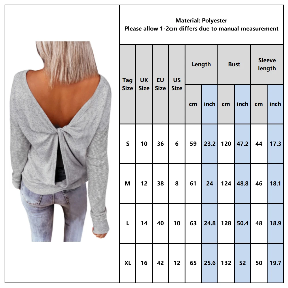 

Sexy O-Neck Long Sleeve Bodycon Tops Back Crisscross Pullover Spring Autumn Women Knitted Solid Color Ladies T-Shirt Female D25