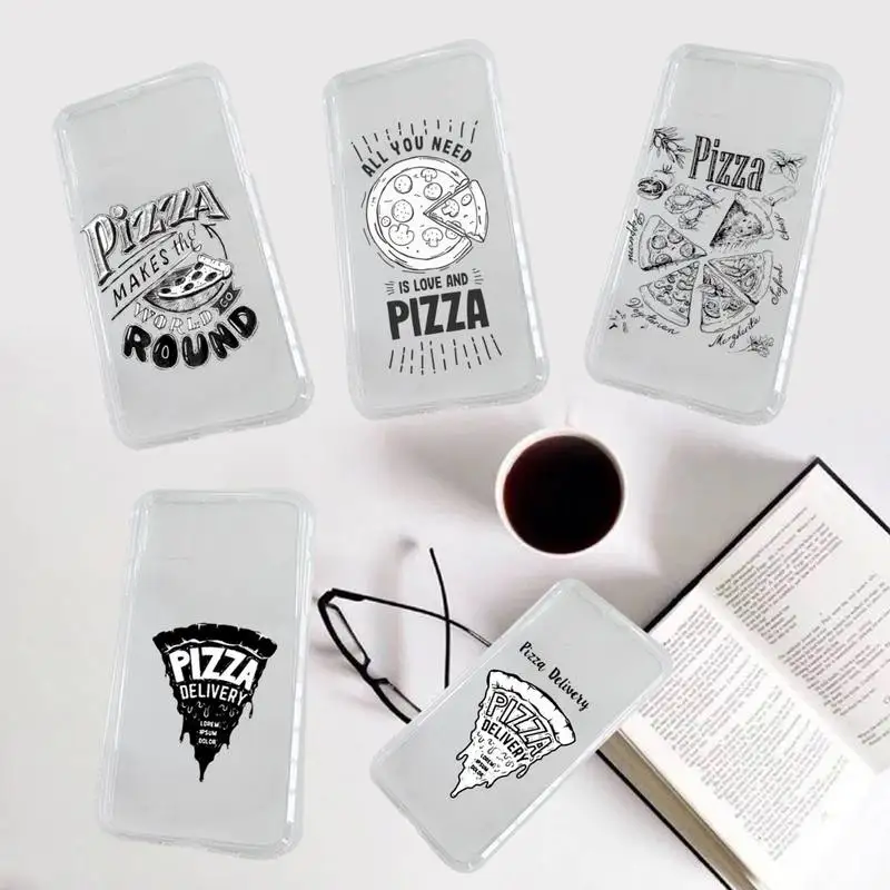 

Delicious Pizza retro pattern Phone Case Transparent for iPhone 6 7 8 11 12 s mini pro X XS XR MAX Plus