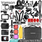 Комплект аксессуаров Vamson для Gopro Hero 8, водонепроницаемый корпус, чехол, штатив, монопод для Go pro hero 8 VS12, черный цвет