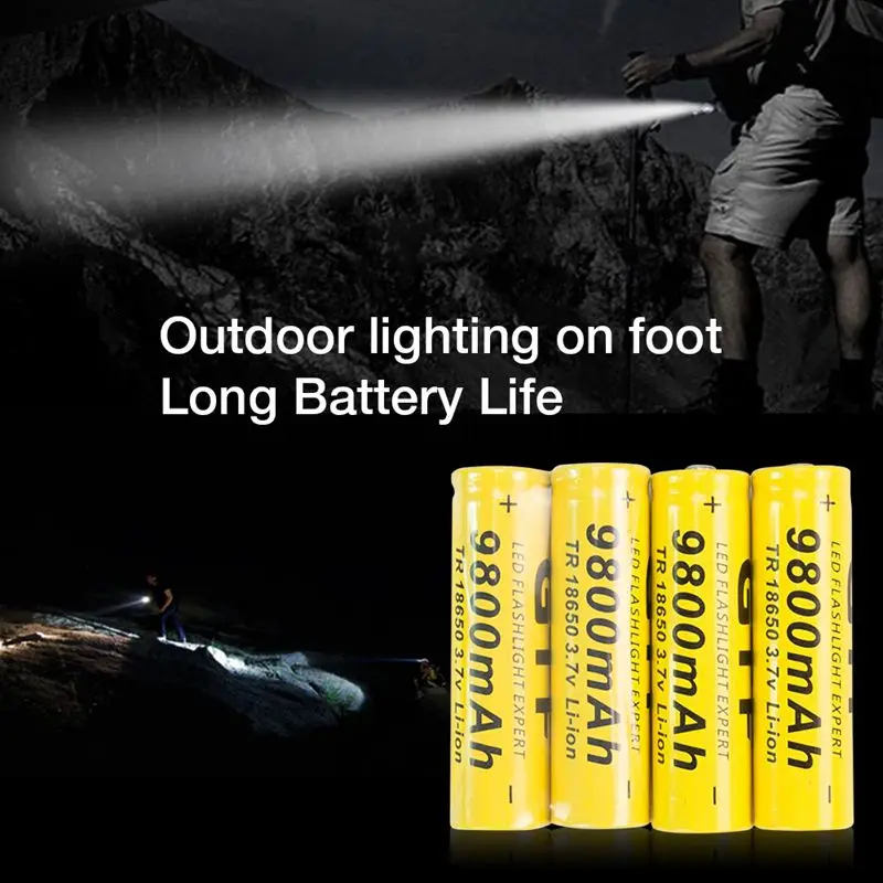 GTF 3,7 V 18650 9800mAh литий-ионная аккумуляторная батарея 18650 батарея аккумуляторная батарея для фонарика фонарь аккумулятор батареи