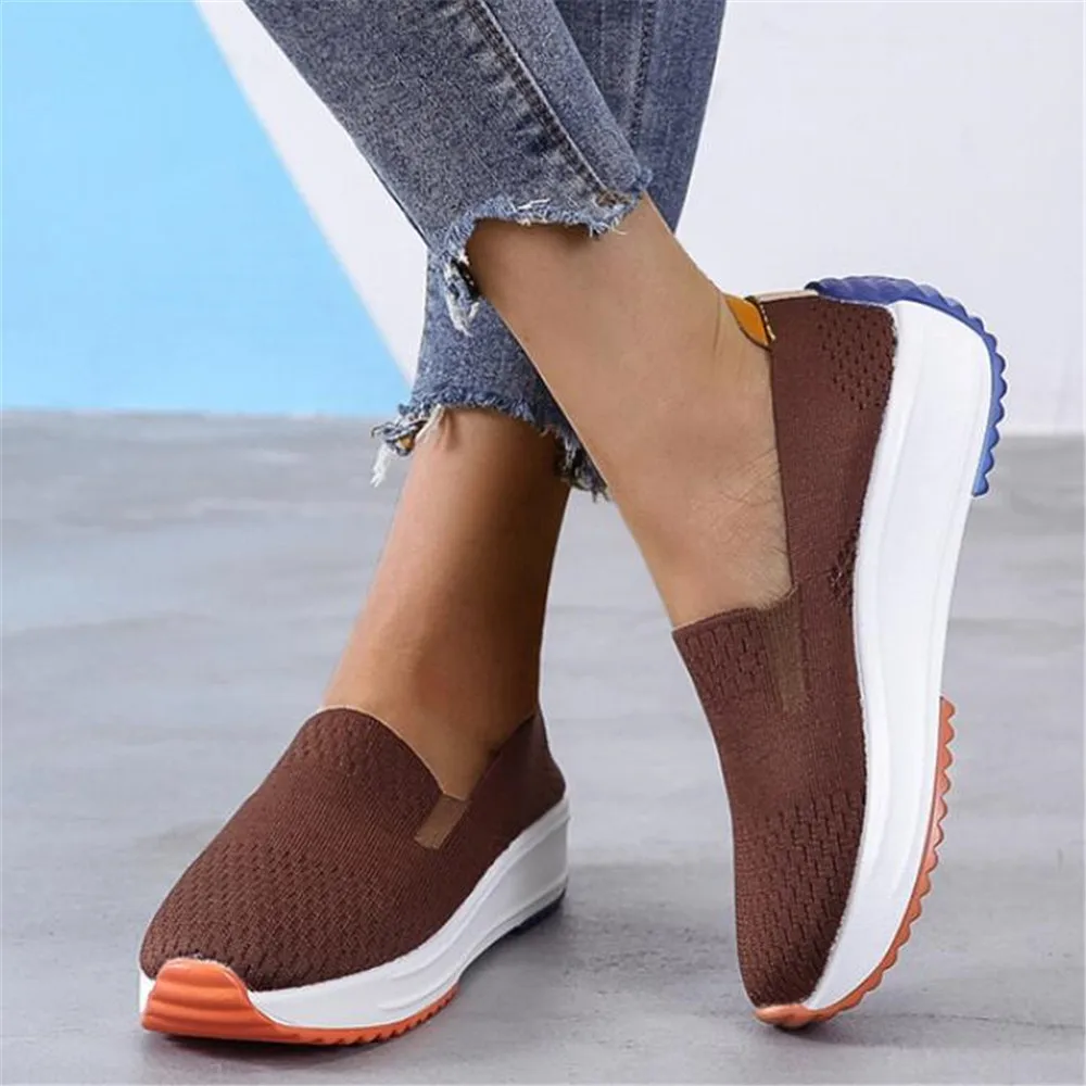 

Large size shoes women's new thick bottom one pedal flying woven soft bottom comfortable casual women's shoes flats ladies shoes