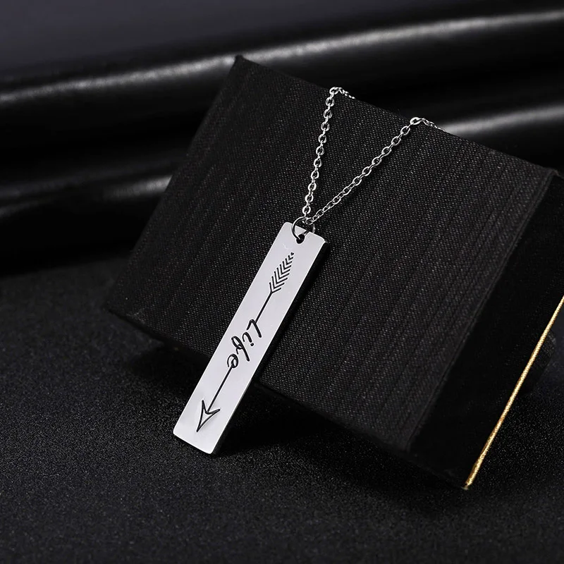 Unift классический Прямоугольный кулон из нержавеющей стали с резьбой вера мечта