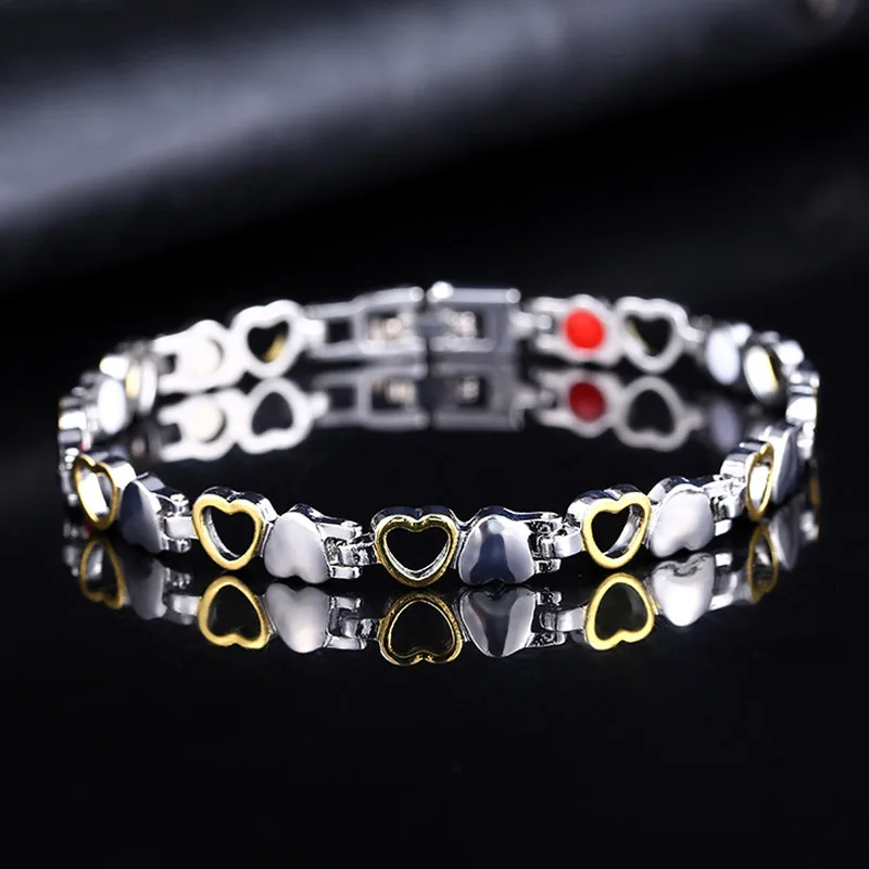 

Женский обезболивающий браслет из нержавеющей стали браслет для магнитной терапии Регулируемый браслет используется для уменьшения стрес...