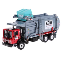 124 alloy diecast pull back gliding dump rubbish truck toy garbage waste rubbish truck model environment toy