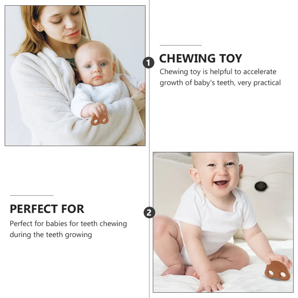 

3pcs Baby Chew Animal Shape Safe Molar Beech Rod for Baby Newborns