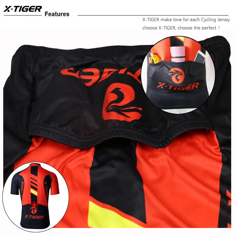 

X-TIGER Brand Men's Cycling Jersey Short Sleeve Bicycle Clothing Quick-Dry Riding Bike Sportswear Cycling Clothes Ropa Ciclismo