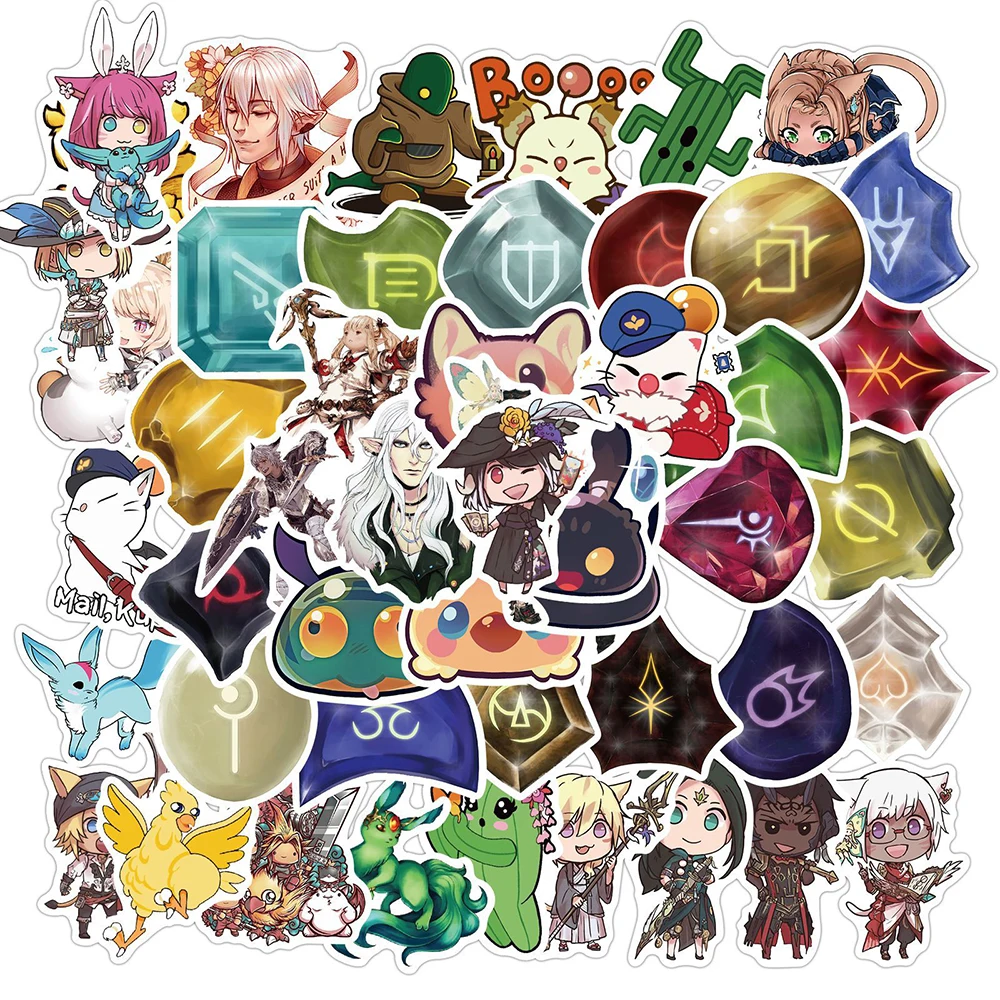 Juego Final Fantasy pegatinas de grafiti DIY para motocicleta, equipaje, guitarra, monopat&iacute;n, impermeable, pegatina de juguete de dibujos animados, 10/30/50 Uds.-0