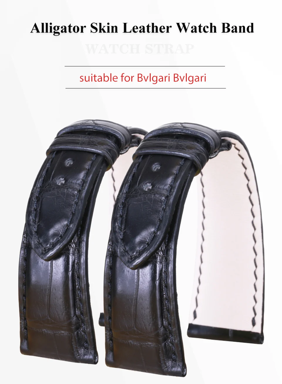 PESNO подходит для Bvlgari-Bvlgari BB42 натуральная кожа часы с ремешком из кожи крокодила ремни Для мужчин браслет на запястье 21 мм черный аксессуары